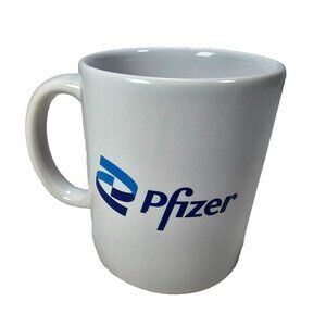 Pfizer Logo 12oz Coffee Mug Tea Cup White Pharmaceutical Advertising Collectible